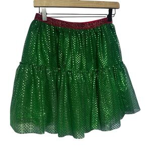 Adult Christmas Tutu Whimsical Holiday Time Large Green Sparkle
